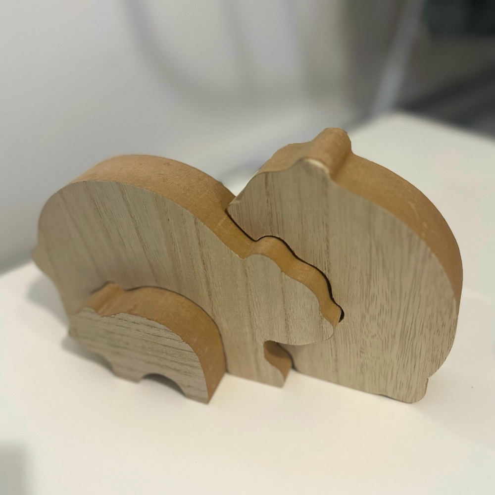 NWT Wooden three-piece bear puzzle